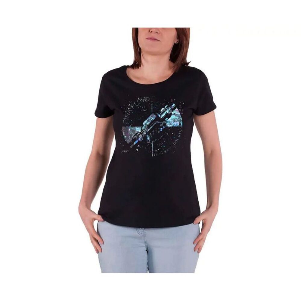 Pink Floyd Womens/Ladies Machine Greeting T-Shirt / Black